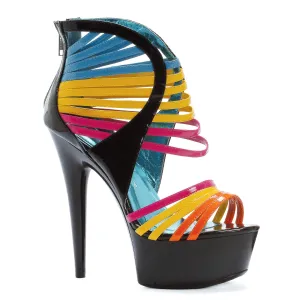 609-SUNKISS 6" Platform Multi Color Straps