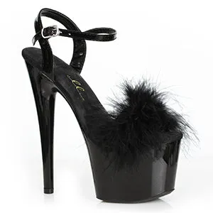 709-WHITNEY 7" Platform Sandal With Marabou