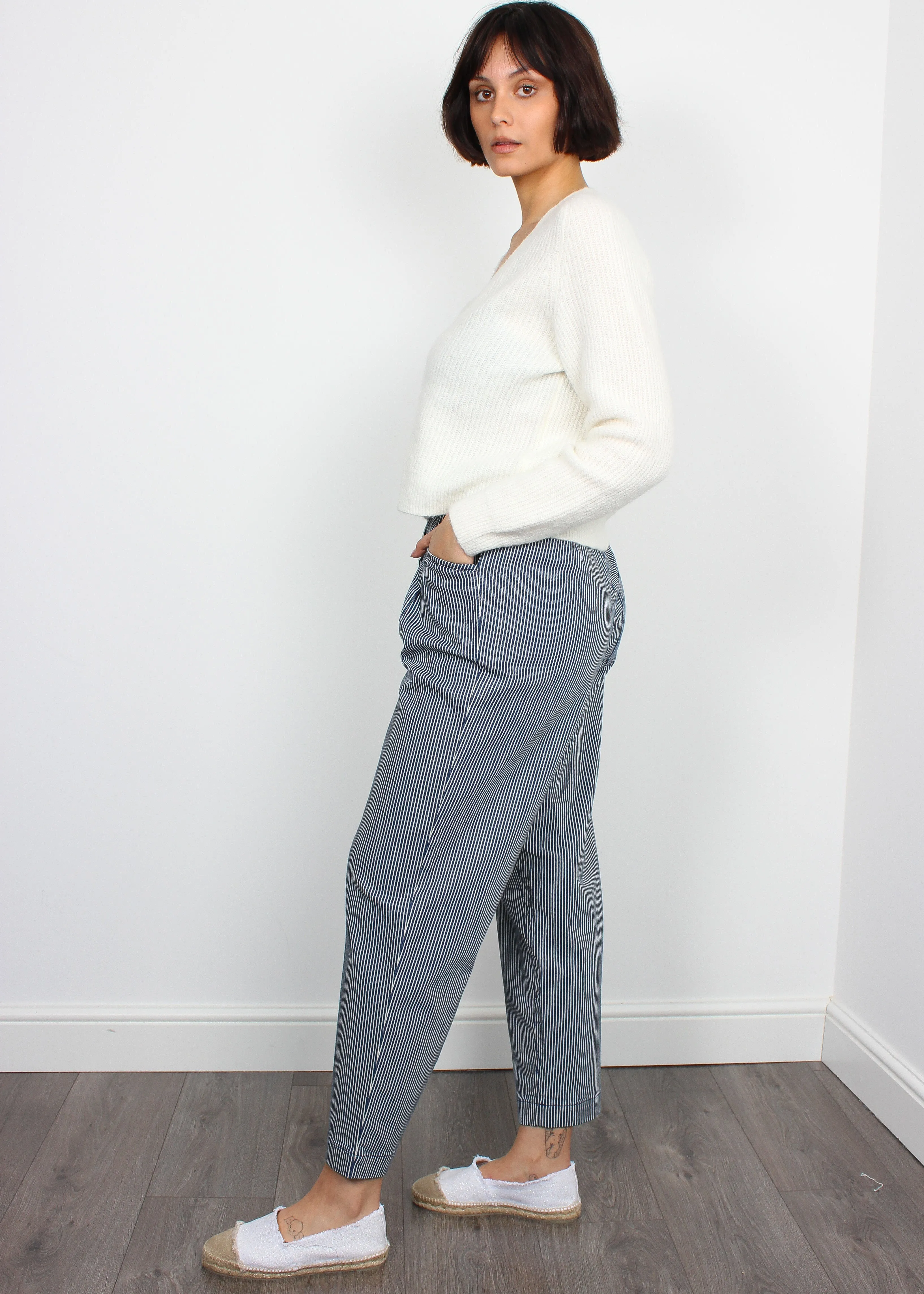 Bellerose Lilo striped cotton trousers