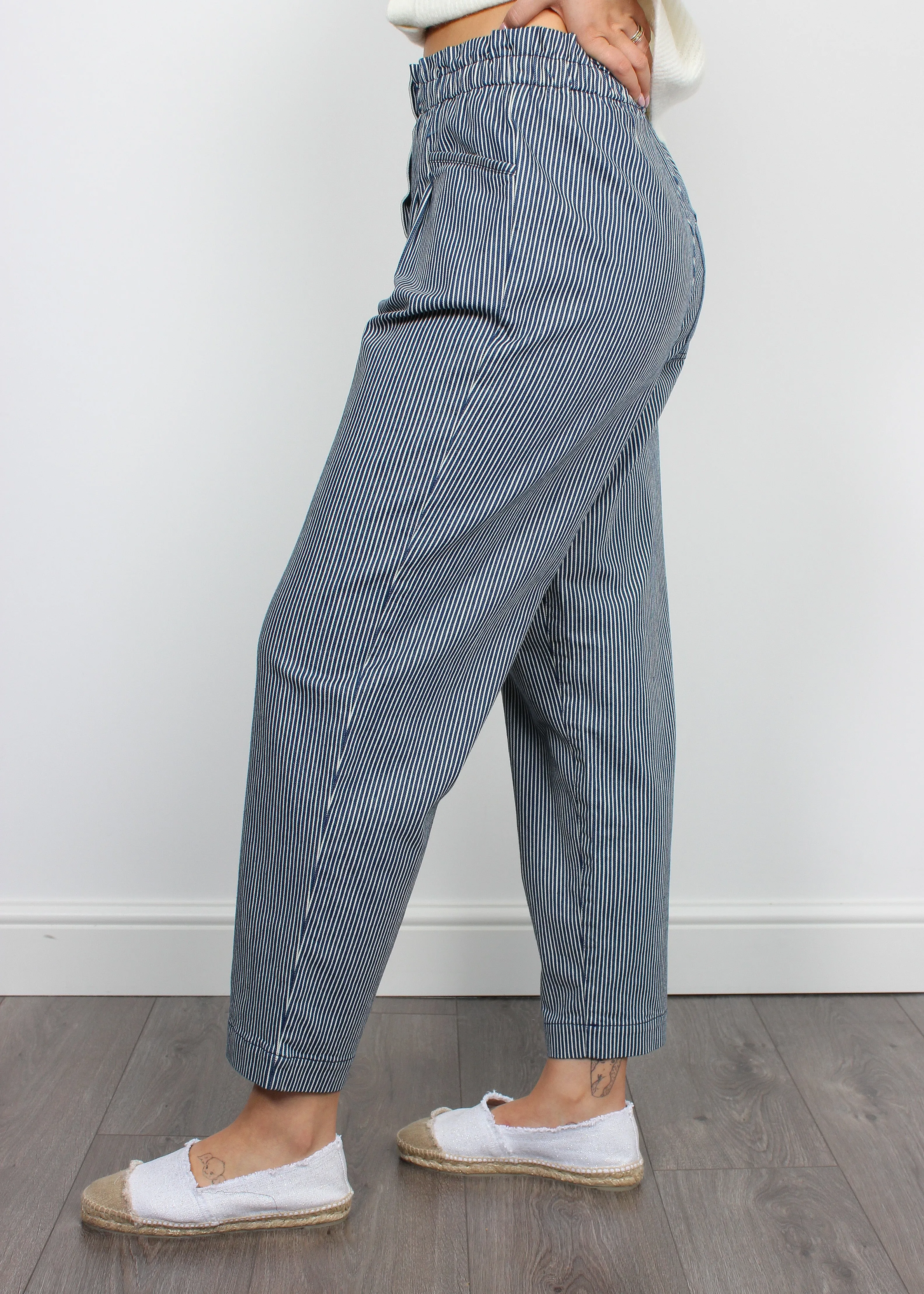 Bellerose Lilo striped cotton trousers