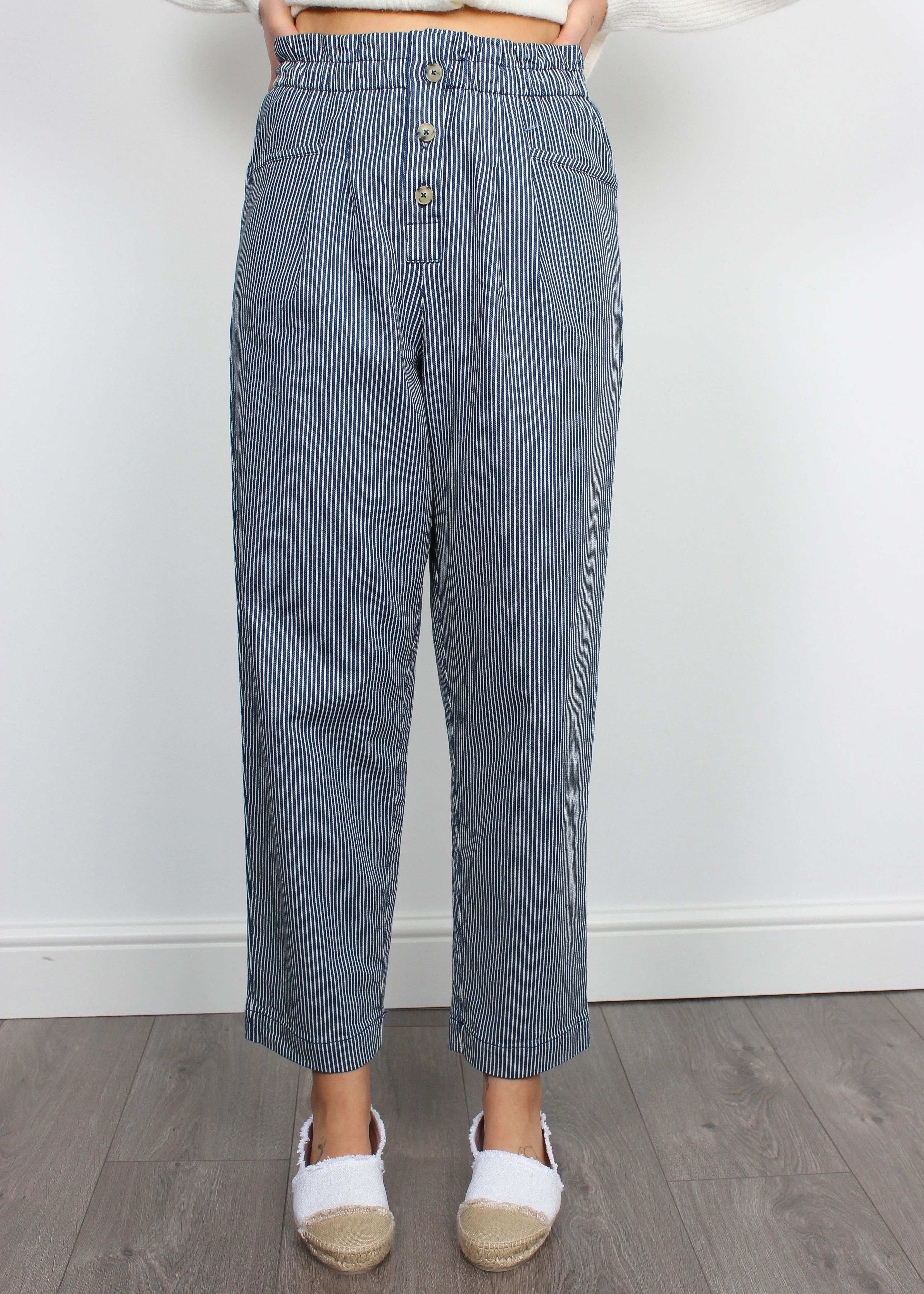 Bellerose Lilo striped cotton trousers