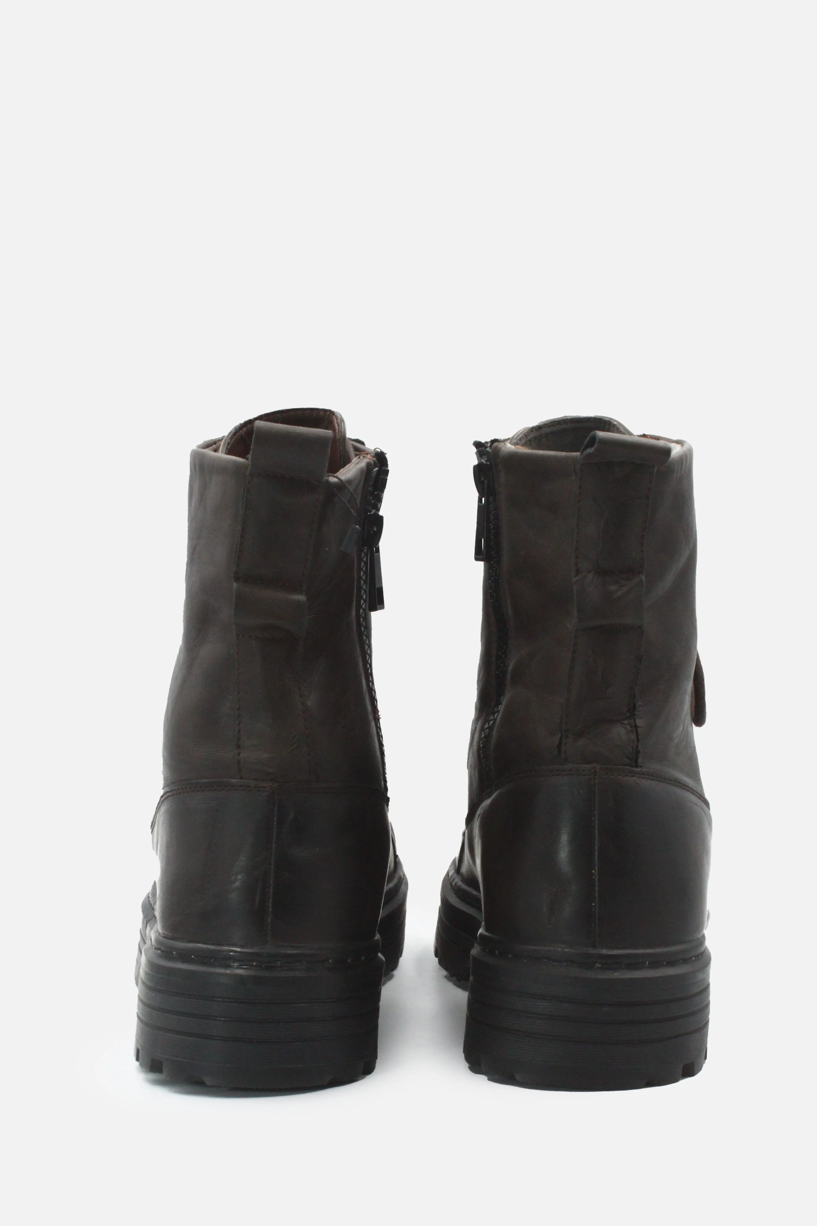 Bershka Laces Zipper Combat Boots | 100% Authentic Leather