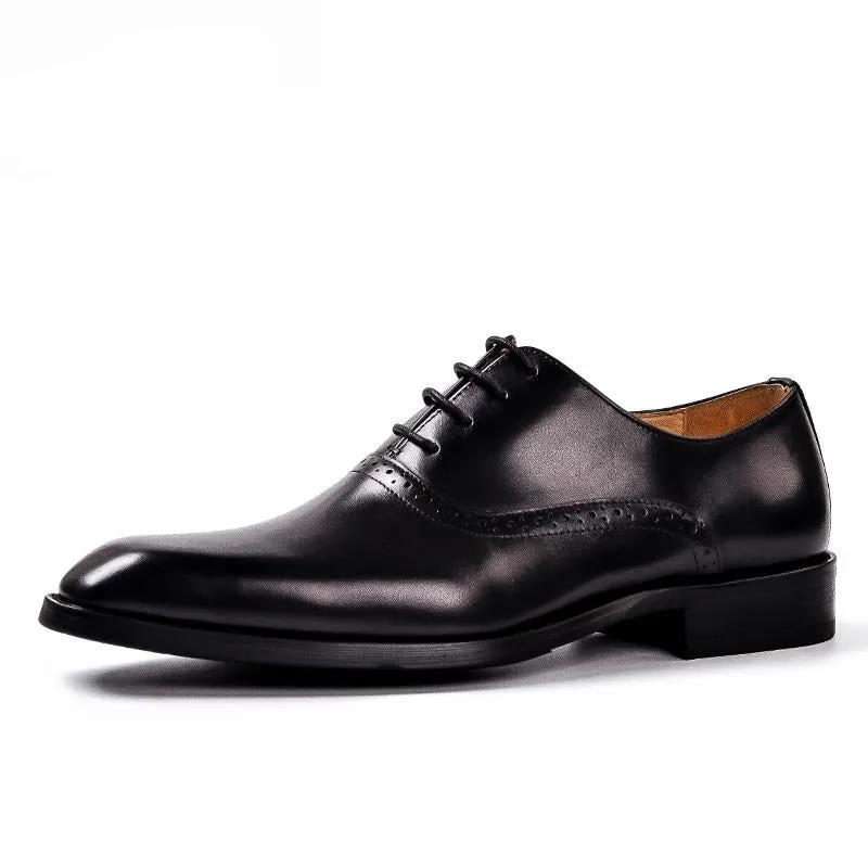 Blissful Exotic Leather Lace-Up Wedding Dress Shoes