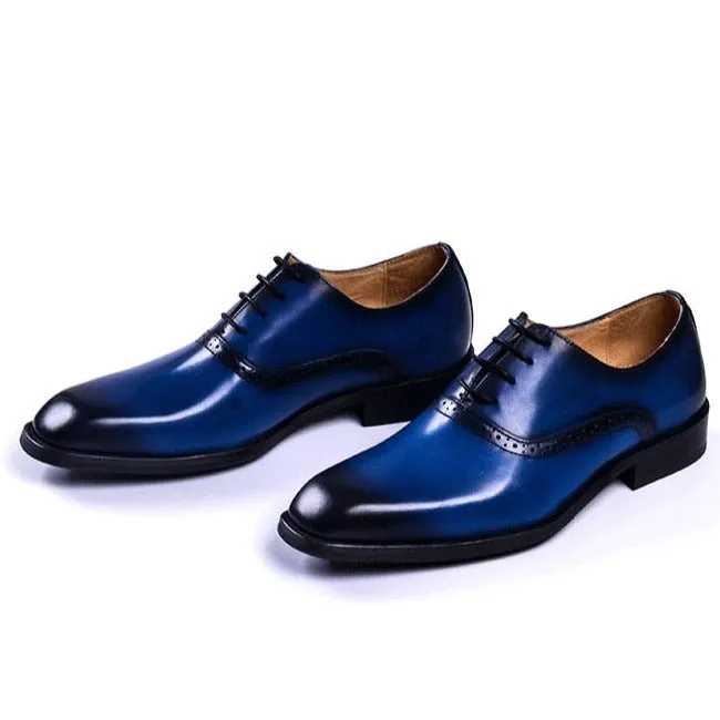 Blissful Exotic Leather Lace-Up Wedding Dress Shoes