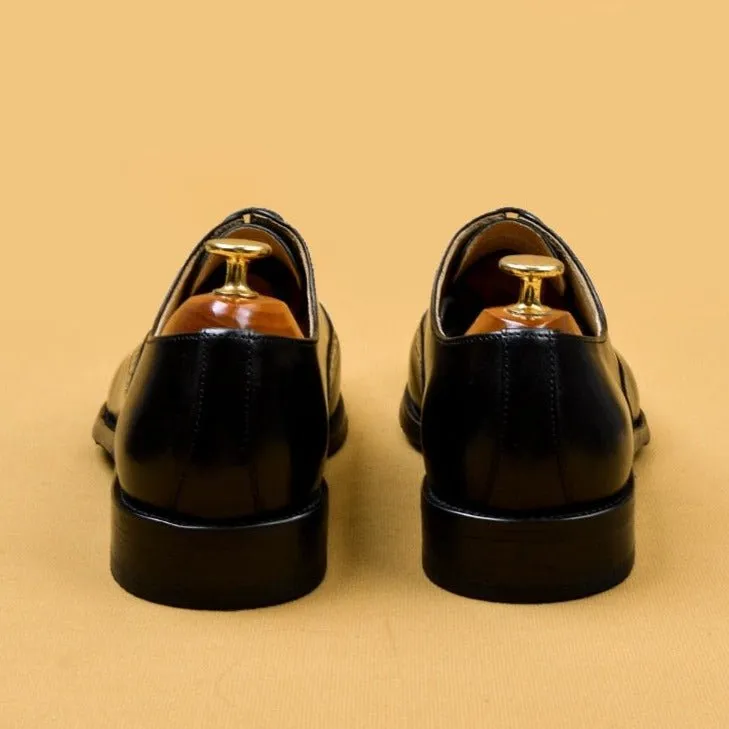 Blissful Exotic Leather Lace-Up Wedding Dress Shoes