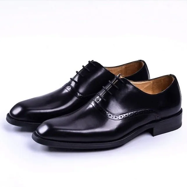 Blissful Exotic Leather Lace-Up Wedding Dress Shoes