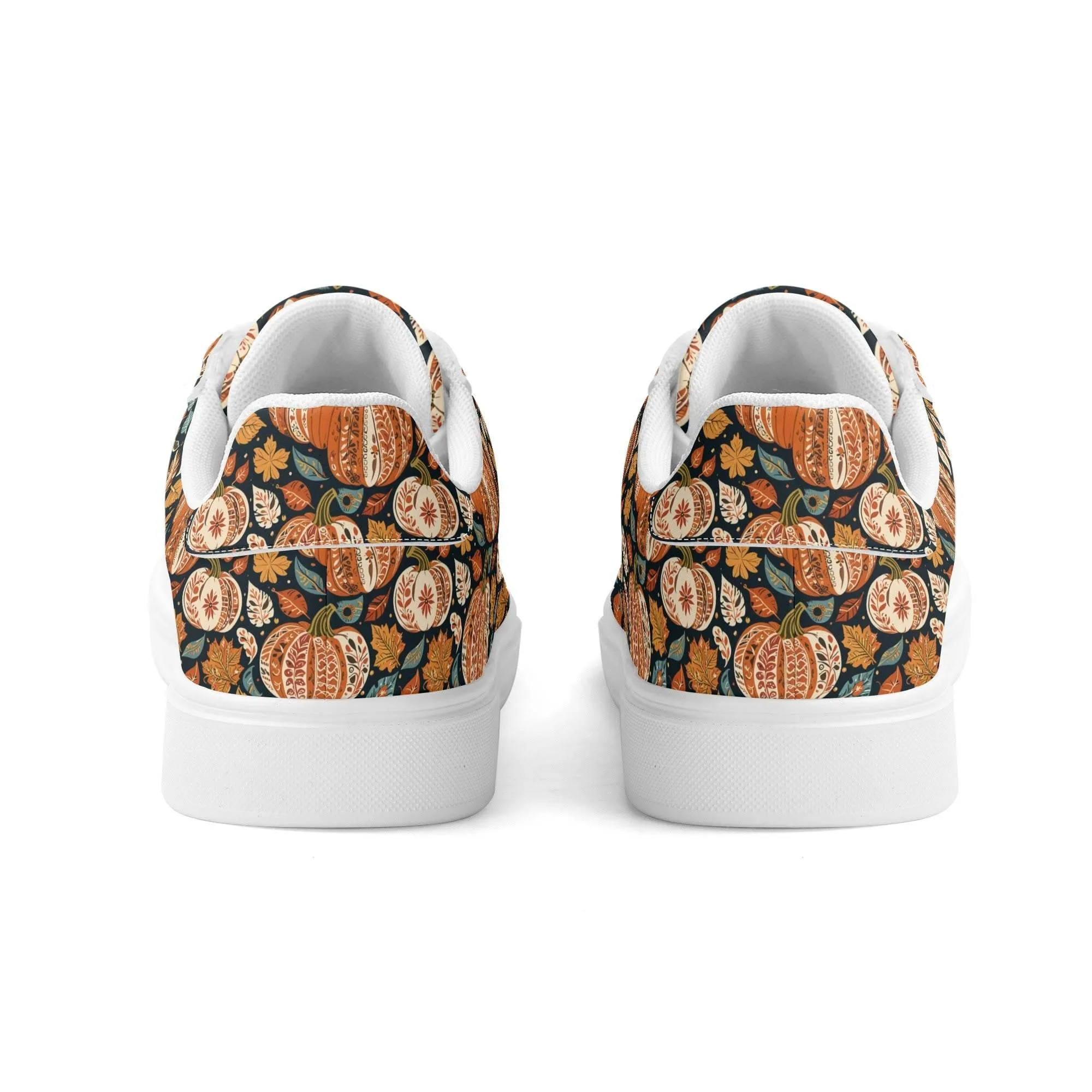 Blue leaf Pumpkin Adult Lightweight Brand Low Top Leather Shoes