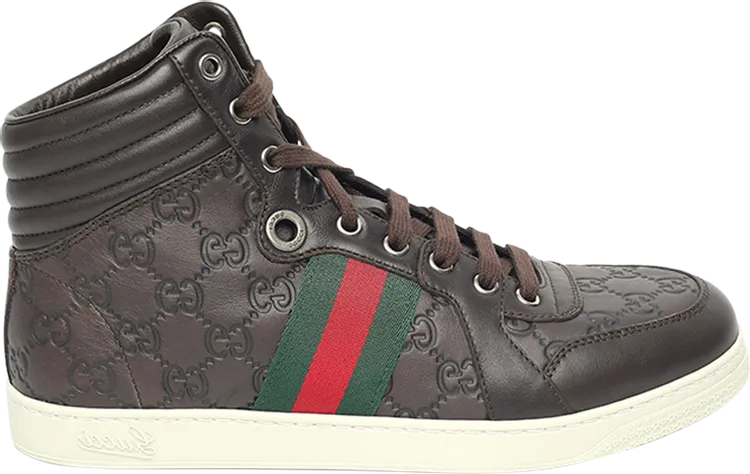 Gucci GG High Top Guccisima sneakers, brown