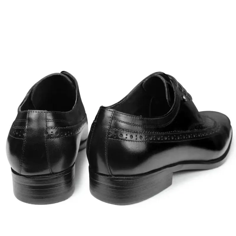 Luxury CrocCarve Pointed Toe Men's Dress Shoes