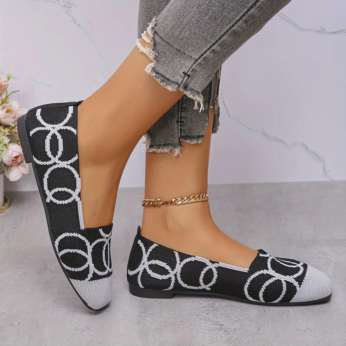 Modeketenlid Loafers voor vrouwen comfortabele slip-on