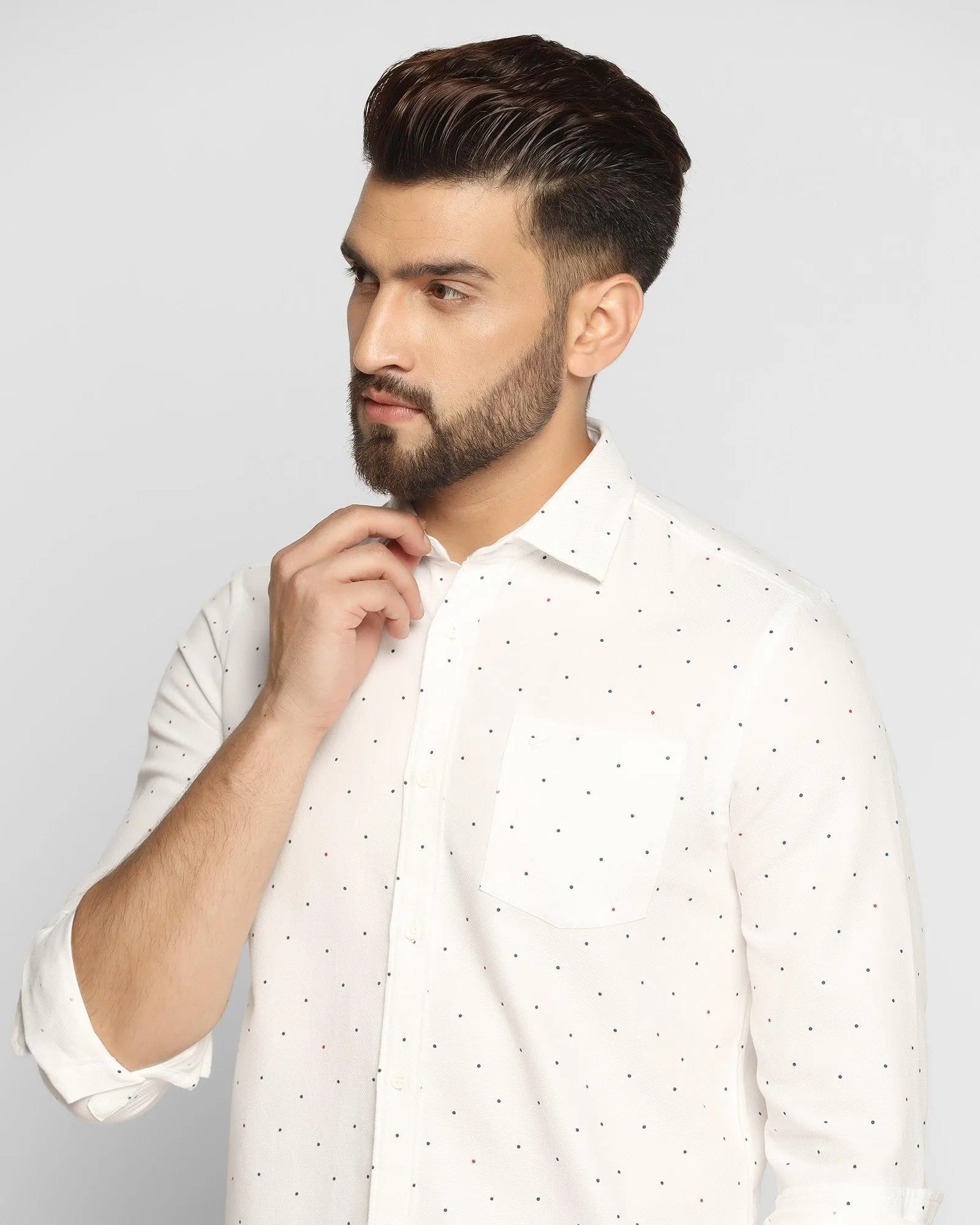 Must Haves Casual White Printed Shirt - Cato