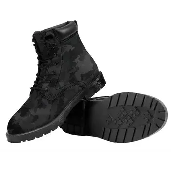 Purple Camo Print on Demand Artwork Combat Style Boots (Unisex)